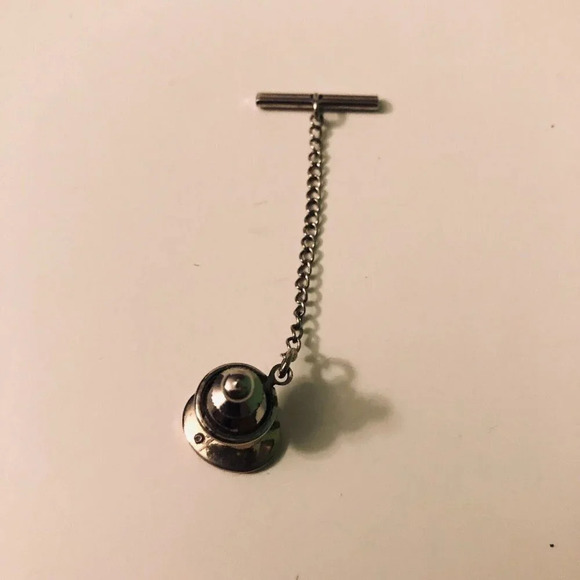 Vintage  Cuff Links Tie Clip and Lapel Pin and Chain - Picture 5 of 16